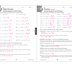 Glencoe algebra 1 chapter 8 answer key