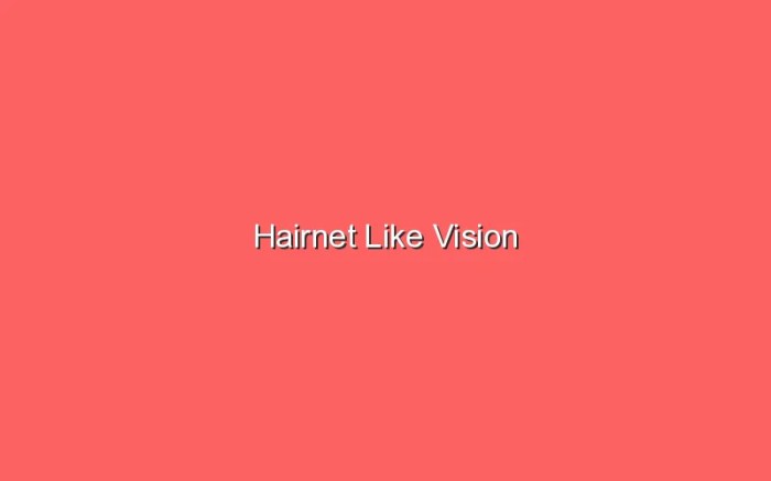 Hairnet like effect across vision