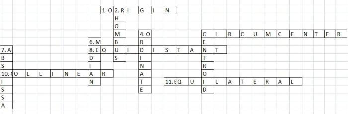 There are two in a coordinate plane crossword